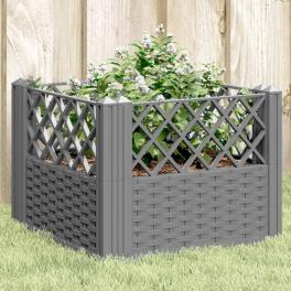 Garden planter light grey pp (polypropylene) 17.1 x 17.1 x 17.1 in