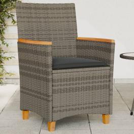 Garden chair grey pe rattan 23.2 x 24.0 x 35.4 in