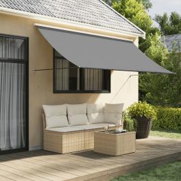 Retractable awning anthracite steel 118.1 x 59.1 in retractable