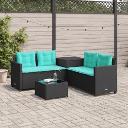 Patio sofa black, turquoise