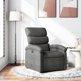 Recliner chair dark grey 100% polyester fabric, metal, plywood