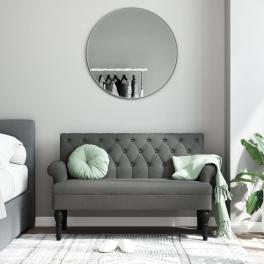 Bench dark grey plywood, polyester, rubber wood, foam medium