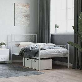 Metal bed frame white powder-coated steel twin metal bed frame