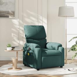 Massage recliner chair dark green