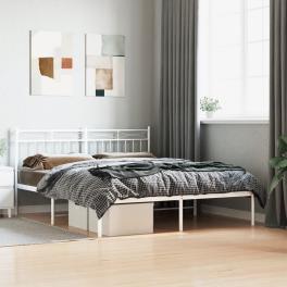 Bed frame white steel king size bed frame rectangular