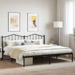 Bed frame black steel full bed frame rectangular modern