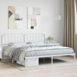 Bed frame white powder-coated steel full bed frame rectangular