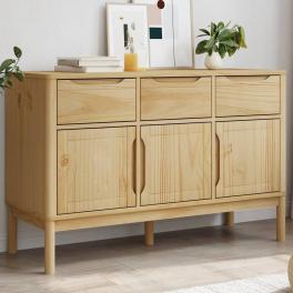 Sideboard wax brown solid pinewood, engineered wood medium