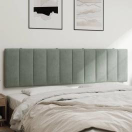 Headboard cushion light gray velvet 72.0 in wide removable covers
