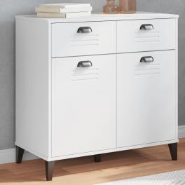 Storage cabinet white engineered wood and plastic medium