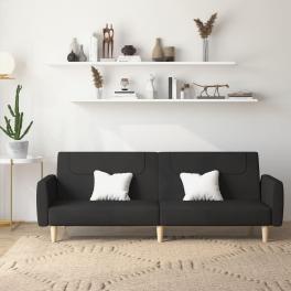 Sofa bed black fabric (100% polyester), wood, foam medium