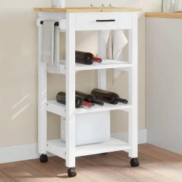 Kitchen trolley monza 18.9"x15.7"x35.4" solid wood pine