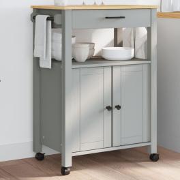 Kitchen trolley monza 23.6"x15.7"x35.4" solid wood pine