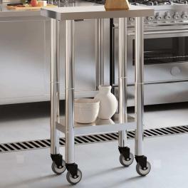 Kitchen work table with wheels 21.7"x11.8"x33.5" stainless steel