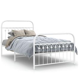 Bed frame white steel twin bed frame rectangular modern