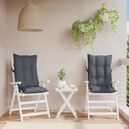 Highback chair cushion set of 2 anthracite