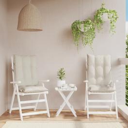 Highback chair cushion set of 2 cream