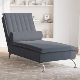 Massage chaise lounge dark grey