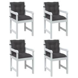 Lowback chair cushion set of 4 melange anthracite 100% polyester