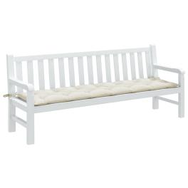 Garden bench cushion melange cream 100% polyester