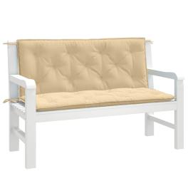 Garden bench cushion melange beige 100% polyester