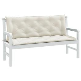 Garden bench cushion melange cream 100% polyester