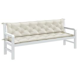 Garden bench cushion melange cream 100% polyester 79x20x2.8 in