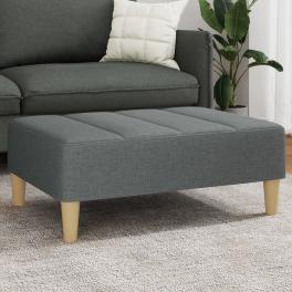 Footstool dark grey polyester, plywood, foam, plastic medium