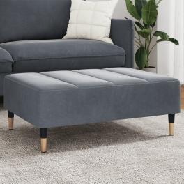 Footstool dark grey velvet (100% polyester), plywood, foam compact