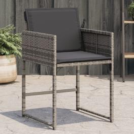 Patio chair grey pe rattan, powder-coated steel standard foldable