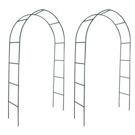 Garden arch dark green iron 2 pieces durable garden arch