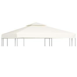 Gazebo canopy cream white polyester, pvc coated 9.8 x 9.8 ft