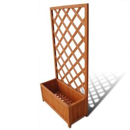 Planter brown solid wood 27.6 x 11.8 x 53.1 in planters