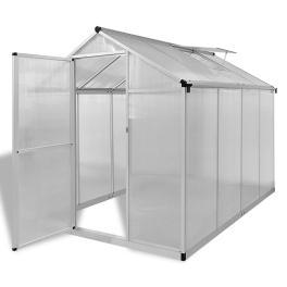 Greenhouse silver aluminum frame with polycarbonate panels 49.4 ft²