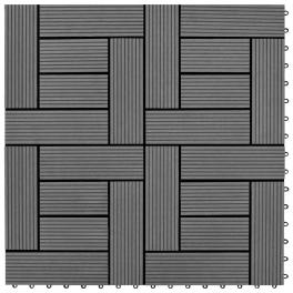 Gray 11 pcs 11.8"x11.8" decking tiles wpc 11 ft²