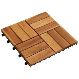 10 pcs acacia decking tiles 11.8"x11.8"