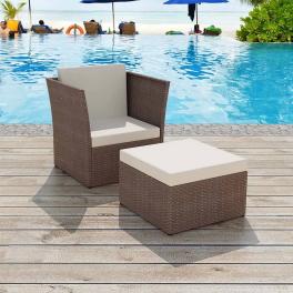 Outdoor furniture sets brown powder-coated steel medium durable