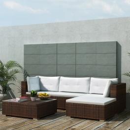 Lounge set brown powder-coated steel medium modular