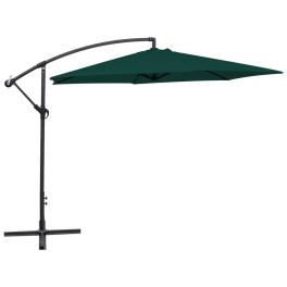 Cantilever garden parasol green polyester 9.8 ft diameter