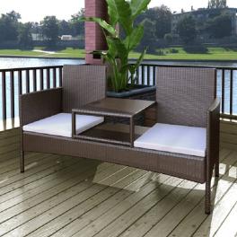 Garden bench brown pe rattan medium durable garden bench