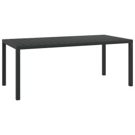 Garden dining table black aluminum and wpc