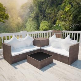 Patio furniture brown poly rattan standard modular