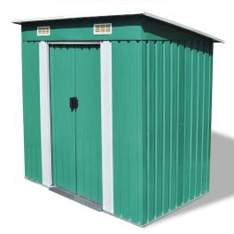 Garden shed green galvanized steel medium garden shed