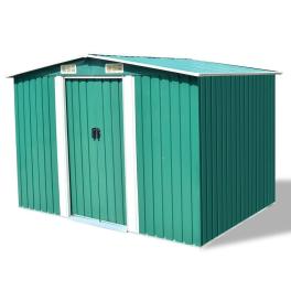 Garden shed green galvanized steel large sliding components