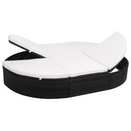 Sun lounger black and cream white