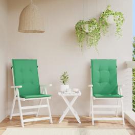 Highback chair cushion set of 2 green 100% polyester