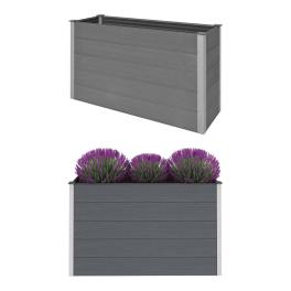 Garden raised bed grey wood-plastic composite 59.1x19.7x35.8 in