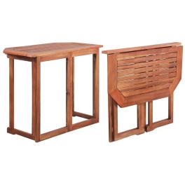 Balcony table brown solid acacia wood medium foldable