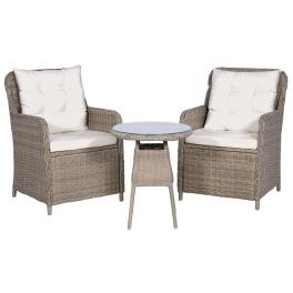 Dining set brown and cream white