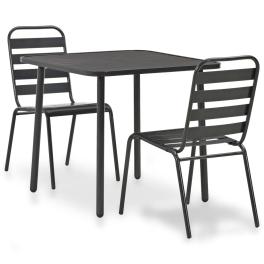Bistro set dark grey e-coated and powder-coated steel standard